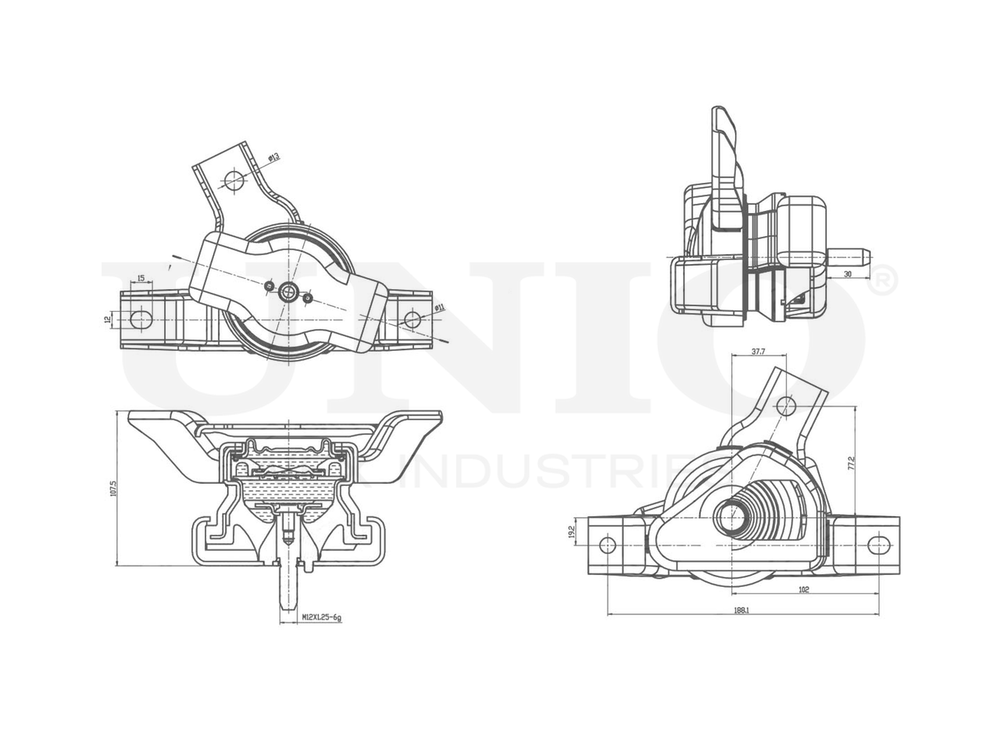 Опора двигателя правая UNIO RMP-15143