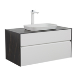 Тумба с раковиной Black&White Universe 100 см U907.1000-1 white matt / lauren gold