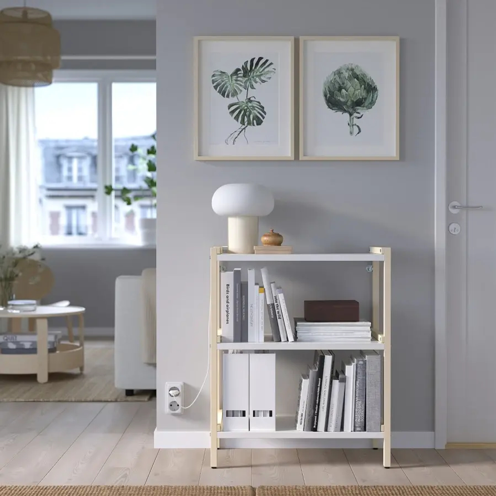 Стеллаж - IKEA EKENABBEN, 70х34х86 см, белый/осина, ЭКЕНАББЕН ИКЕА