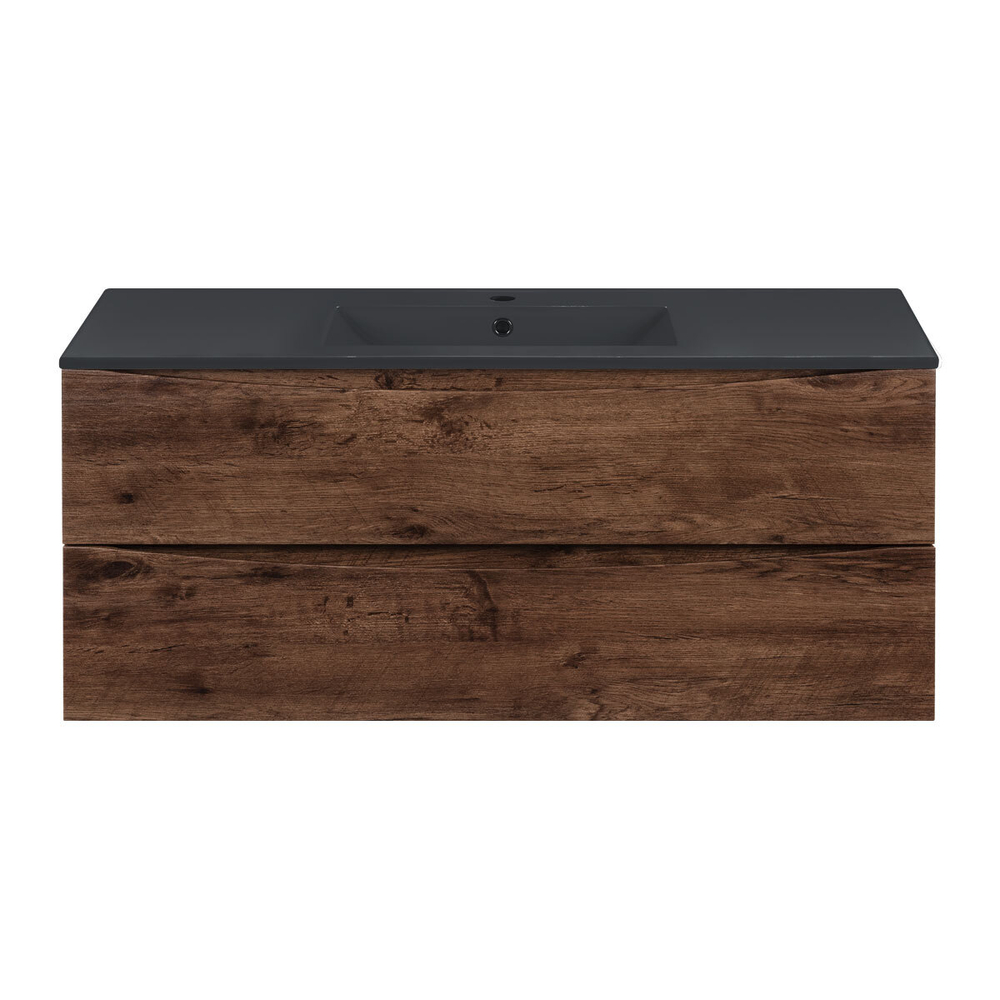 Тумба под раковину Vincea Mia 1200 подвесная, 2 выкатных ящика soft close, R.Wood