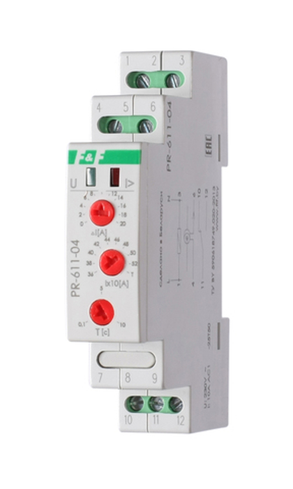 Реле контроля тока PR-611-04 (диапазон измер-я тока 360-540А) с регулир. задержкой отключ.,с выносным ТТ в комплекте