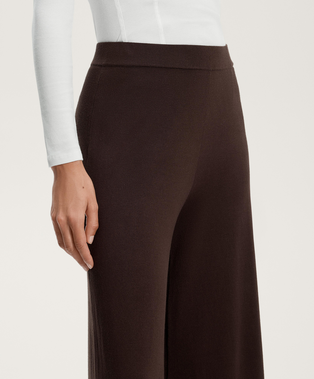 OYSHO Широкие прямые трикотажные брюки, шоколадный