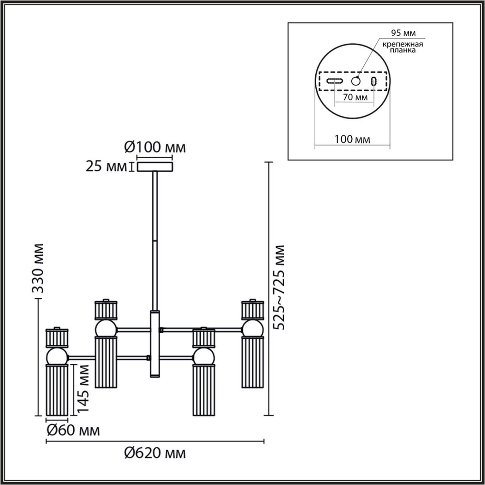 8276/6 MODERNI латунь/прозрачный, металл/стекло Люстра Е14 6*40W 220V DENVER
