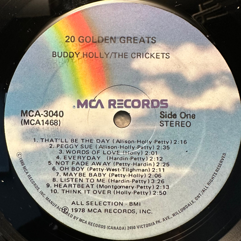 Buddy Holly / The Crickets- 20 Golden Greats (США 1980г.)