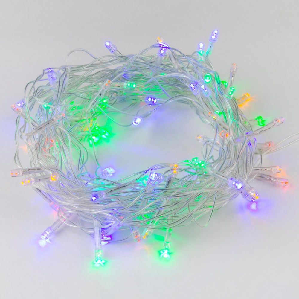 ULD-S2500-225-STK MULTI IP20 Гирлянда светодиодная. 25м. Соединяемая. 225 светодиодов. Разноцветный свет. Провод прозрачный. ТМ Uniel