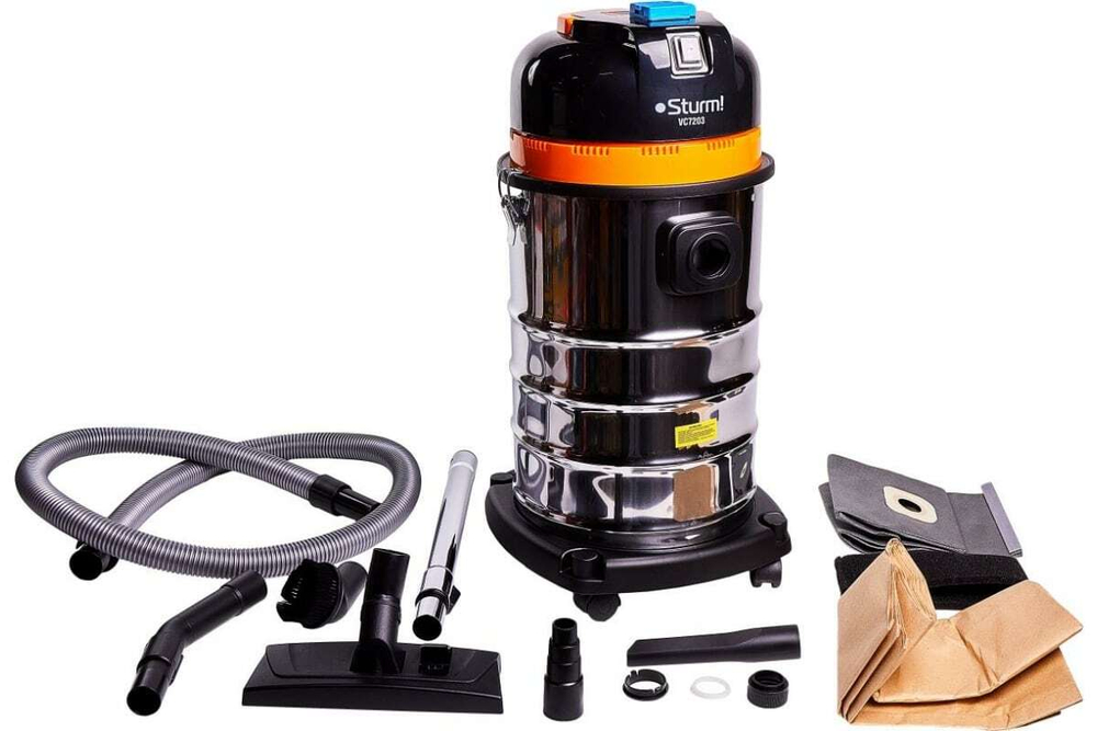 ПЫЛЕСОС ПРОМЫШЛЕННЫЙ STURM! 1600ВТ ОБЪЁМ 30Л VC7203
