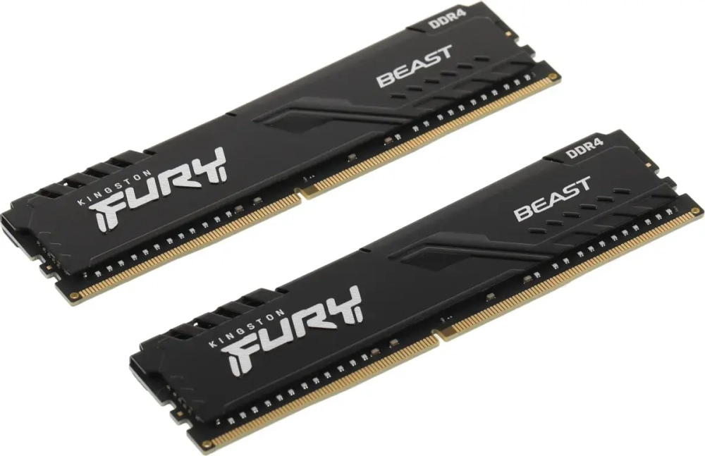 Оперативная память 32GB Kit (2x16Gb) DDR4 3200MHz Kingston FURY Beast Black CL16 KF432C16BB1K2/32WP