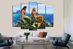 Модульная картина "Русалки на камне"