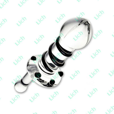 Прозрачная пробка из стекла с черными деталями и ручкой