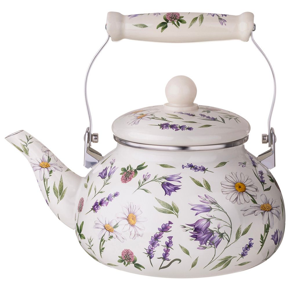 ЧАЙНИК AGNESS ЭМАЛИРОВАННЫЙ СЕРИЯ "FLOWER STORY", 2,3 Л
