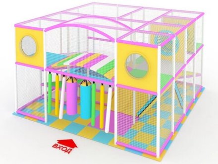 Детский игровой лабиринт «Розовый космос» 24 м² (4,9*4,9*2,9 м)