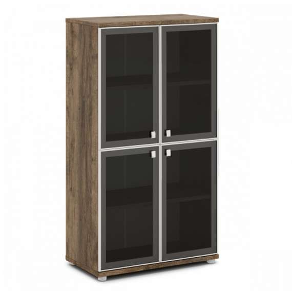 Шкаф со стеклом в алюминиевом профиле средний 820х440х1490 V-669