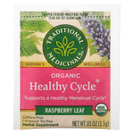 Traditional Medicinals, Organic Healthy Cycle®, листья малины, без кофеина, 16 упакованных чайных пакетиков, 24 г (0,85 унции)