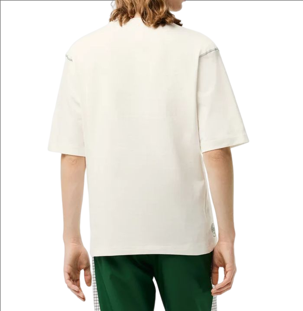 Мужская теннисная футболка Lacoste Sport Roland Garros Club Edition Logo T-Shirt - white