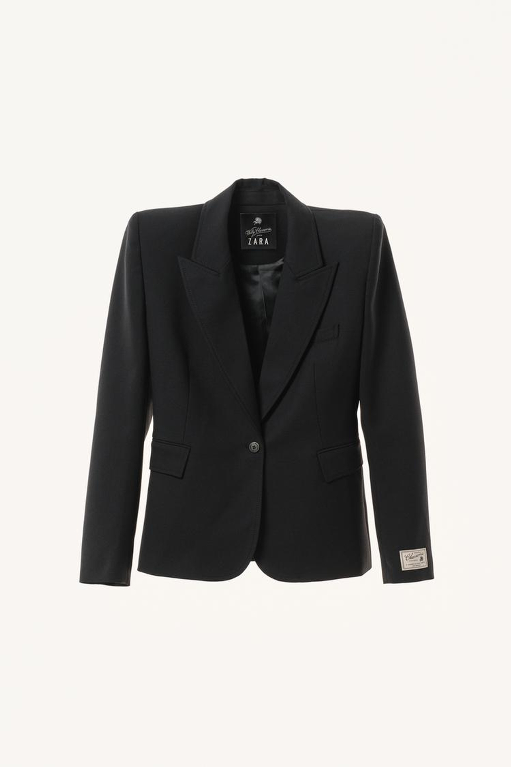 ZARA X WILLY CHAVARRIA ШЕРСТЯНОЙ БЛЕЙЗЕР, ЧЕРНЫЙ