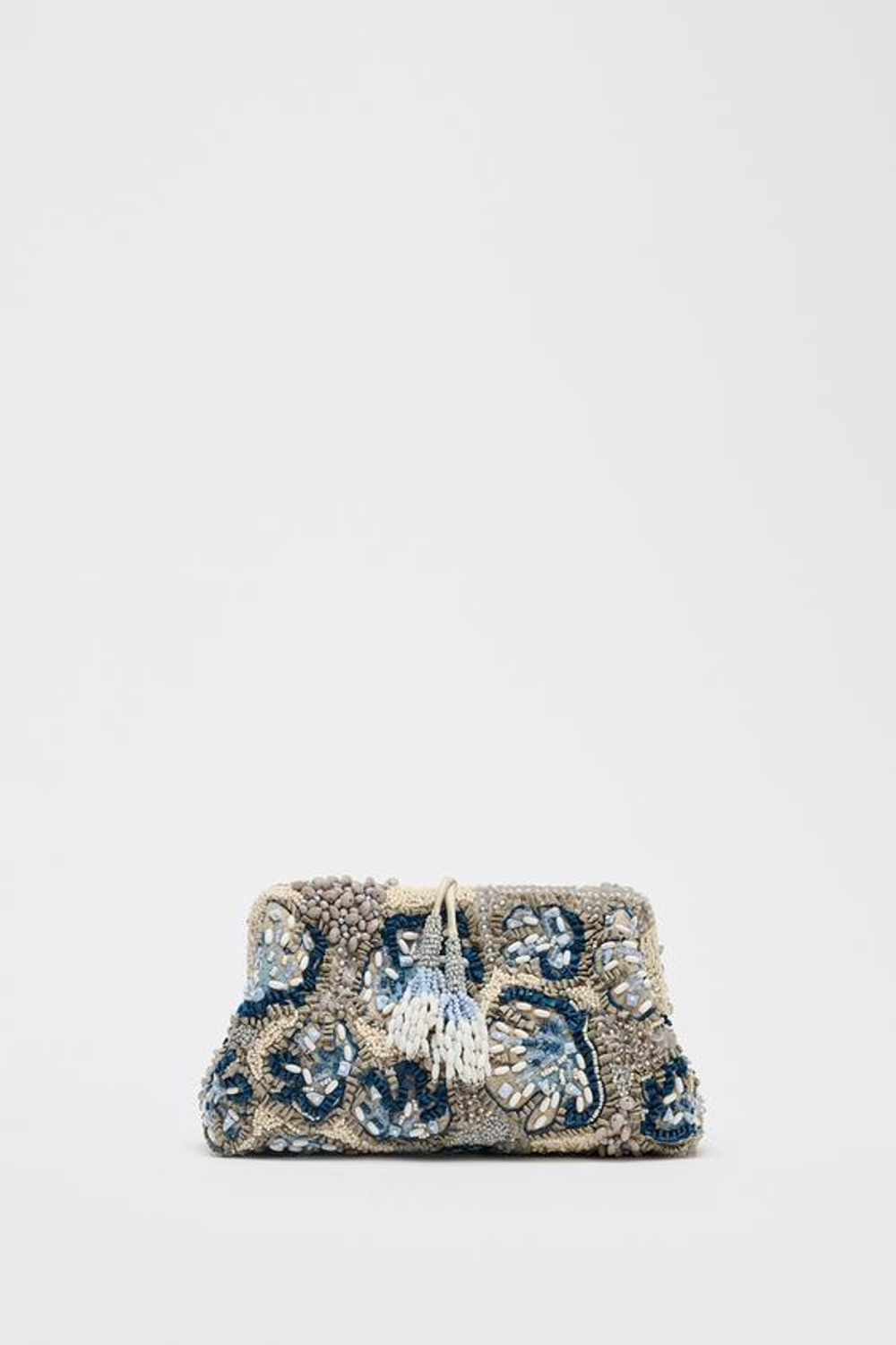 ZARA КЛАТЧ С БУСИНАМИ, СИНИЙ