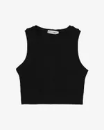 Топ One Two Ribbed Crop черный