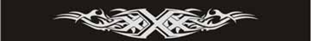 Наклейка лоб.стекла Светофильтр "XXX (тату)" 16,5х130см, (цвет серебрянный), фон черный 05483