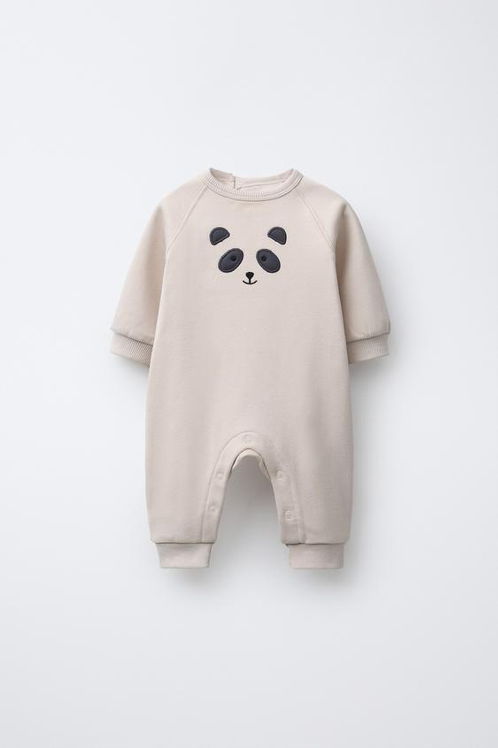 ZARA КОМБИНЕЗОН ИЗ ФЛИСА С ВЫШИВКОЙ «МЕДВЕДЬ», ЭКРЮ