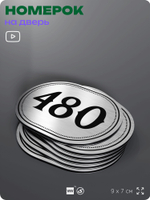 Номерок на дверь квартиры 480, для кабинета, офиса, шильдик 9 х 7 см, брашированная сталь, Айдентика Технолоджи