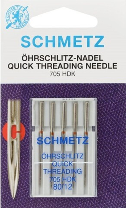 Иглы легковдеваемые Schmetz 705 HDK №80, 5шт.