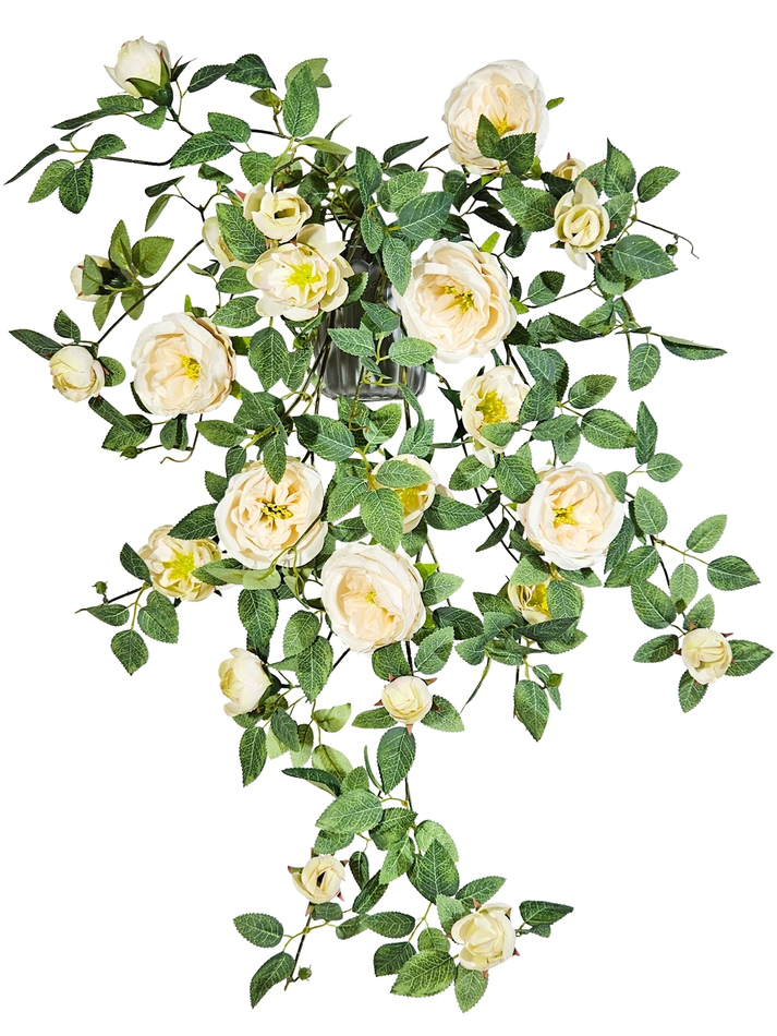 Искусственные цветы Камелия кремовая в настенном кашпо