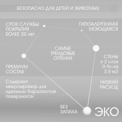 UNDERTONE Краска Быстросохнущая, Гладкая, Акриловая, Матовое покрытие, 0.9 л, 1.2 кг, светло-серый