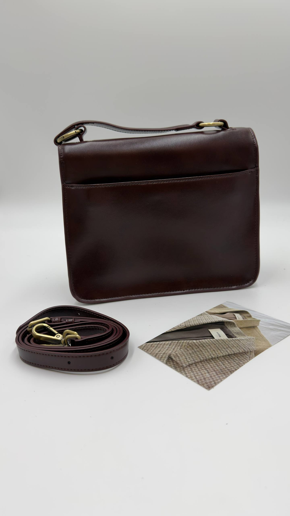 Сумка женская натуральная кожа артикул 066-3 цвет "коричнево-бордовый"