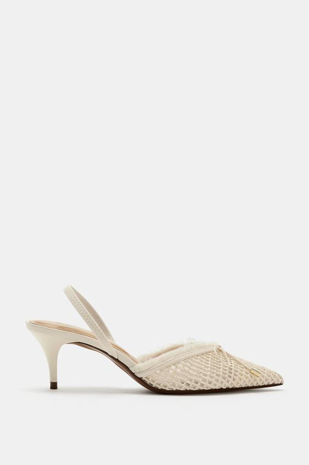 ZARA ТУФЛИ-МЮЛИ С БАНТОМ, БЕЛЫЙ