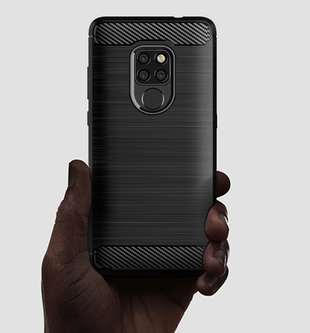 Чехол для Huawei Mate 20 цвет Black (черный), серия Carbon от Caseport