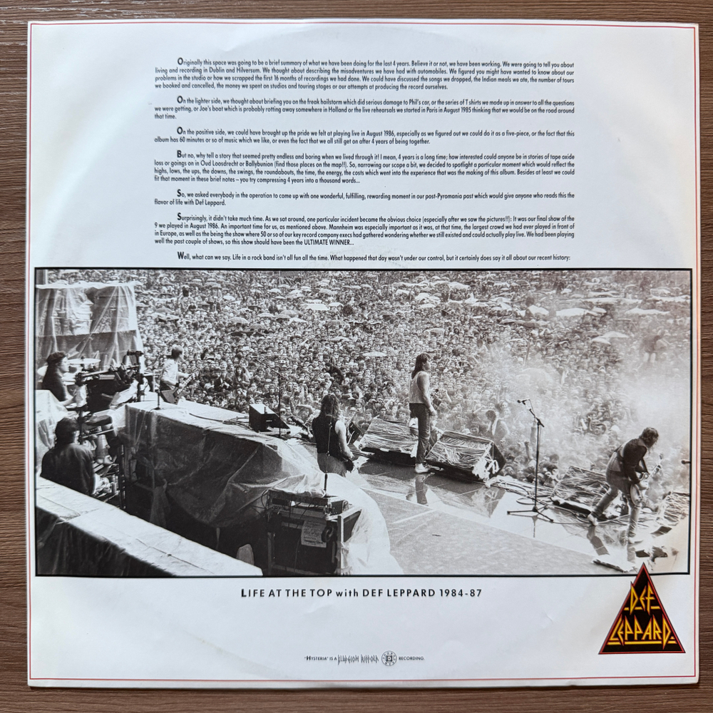 Def Leppard ‎– Hysteria (Голландия 1987г.)