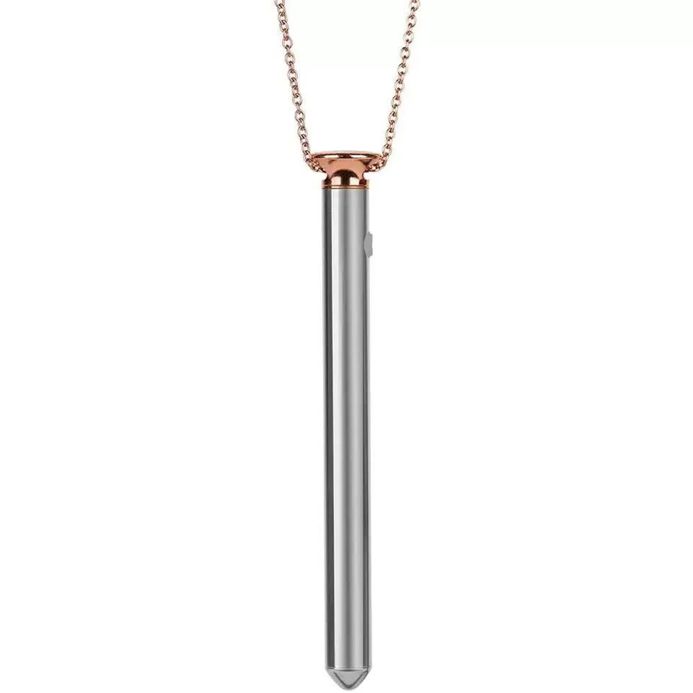 Стильный вибратор-кулон на золотистой цепочке Crave Vesper