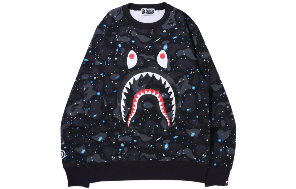 A Bathing Ape Space Camo Shark Crewneck