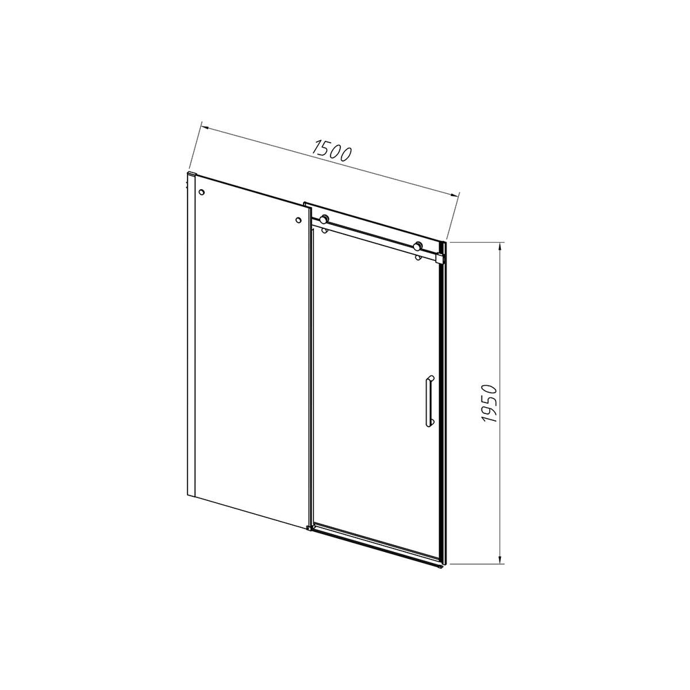Душевая дверь Комо-Н (Como-N) VDS-4CN150CL, 1500, хром, стекло прозрачное