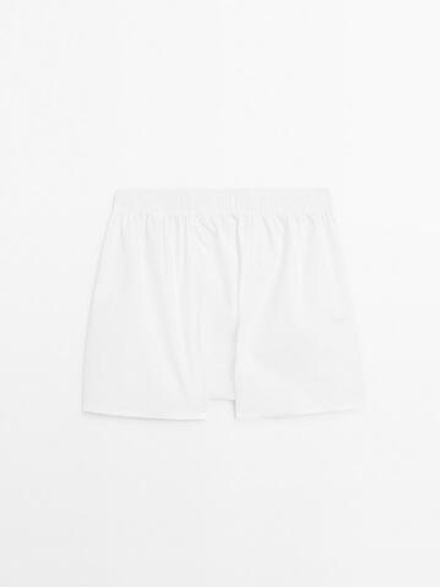 Massimo Dutti Однотонные боксеры из 100% хлопка, белый