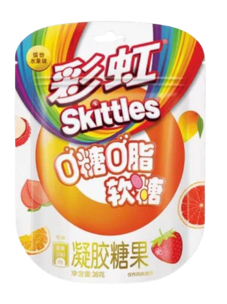 Мягкие конфеты Skittles zero sugar color fruit