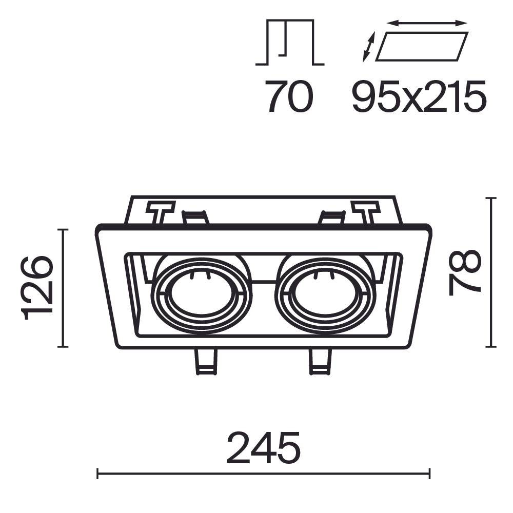 Встраиваемый светильник Technical DL008-2-02-W