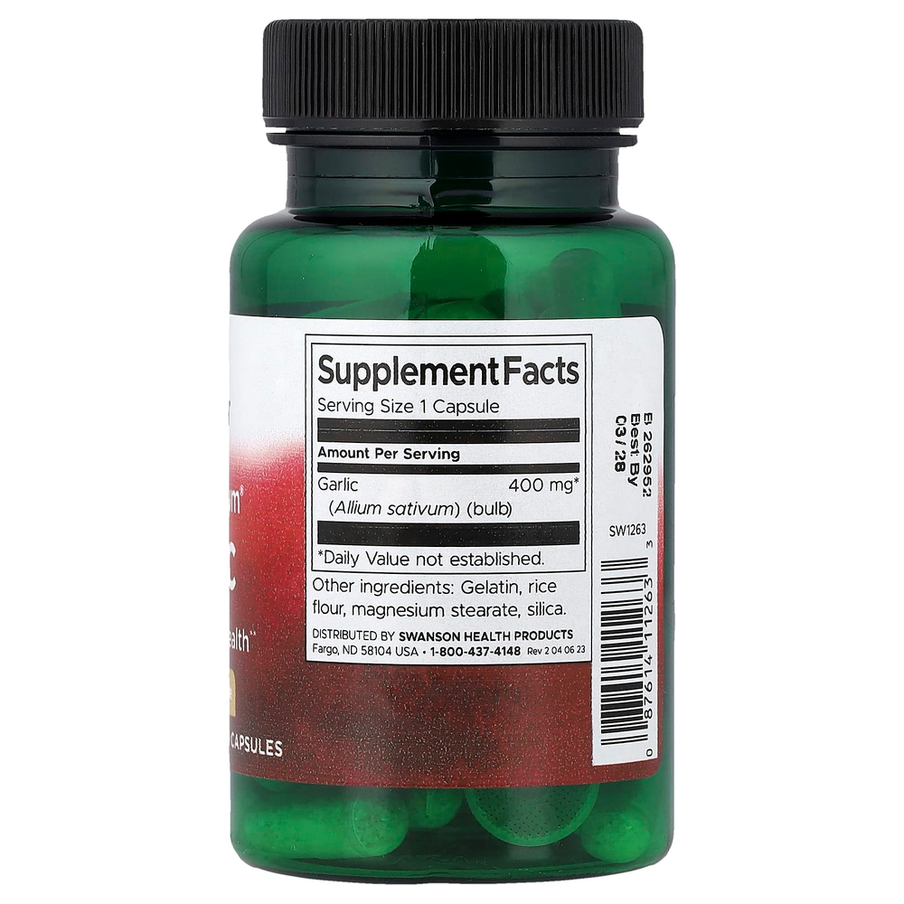Swanson, Full Spectrum®, чеснок, 400 мг, 60 капсул