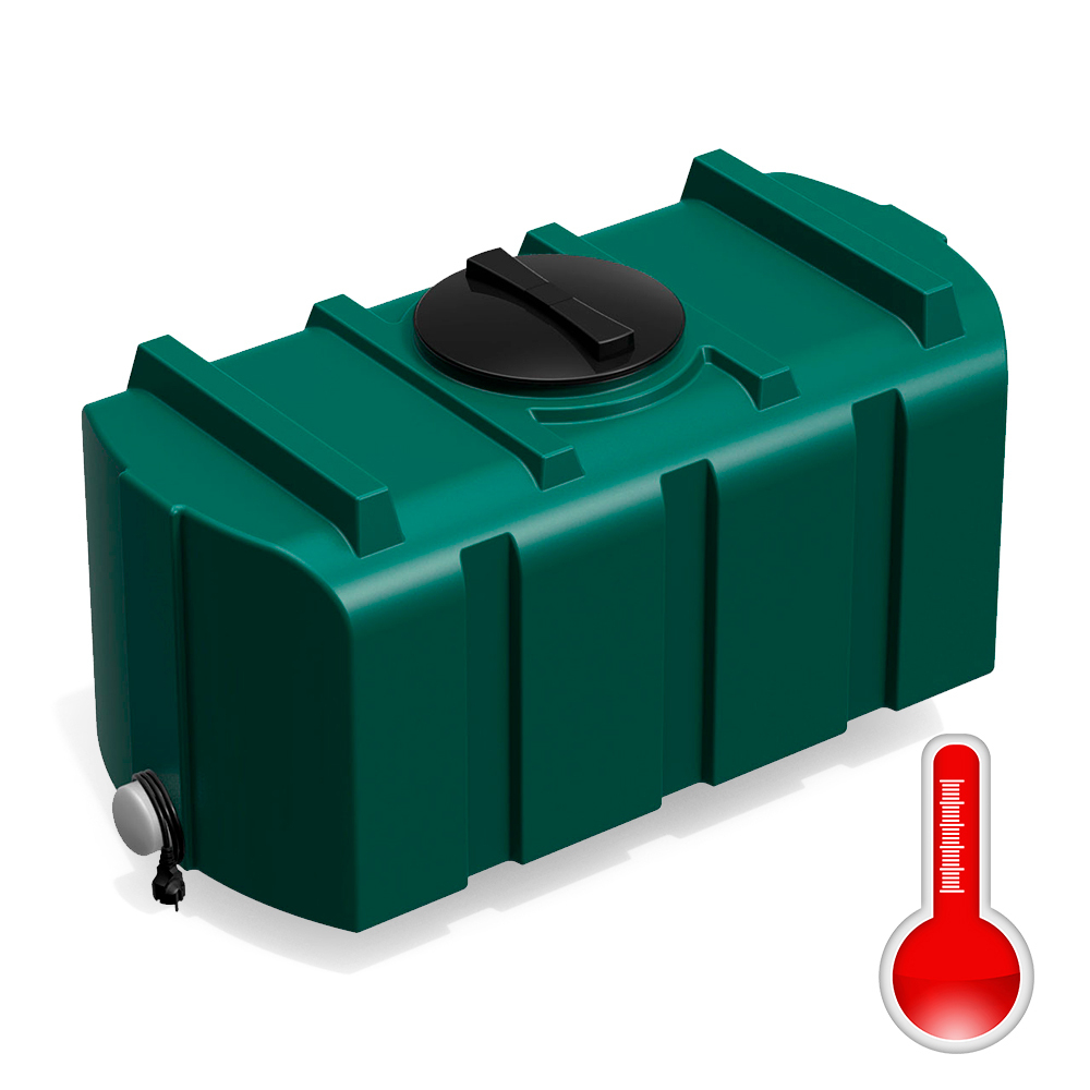 Бак для душа серии «R» 300 л  зеленый с подогревом, с лейкой, с уровнемером Полимер-Групп(1265x600x720см;14кг;зеленый) - арт.559267.2