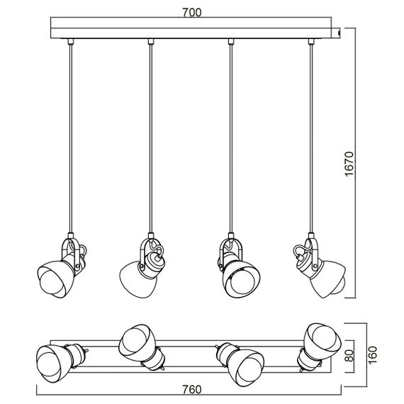 Подвесной светильник Vele Luce Vulcano VL6544P04