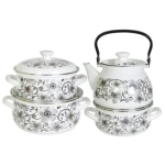 набор Николь(белый кастр.сфер.2л3л4л+чайник 3л , арт. с чайником