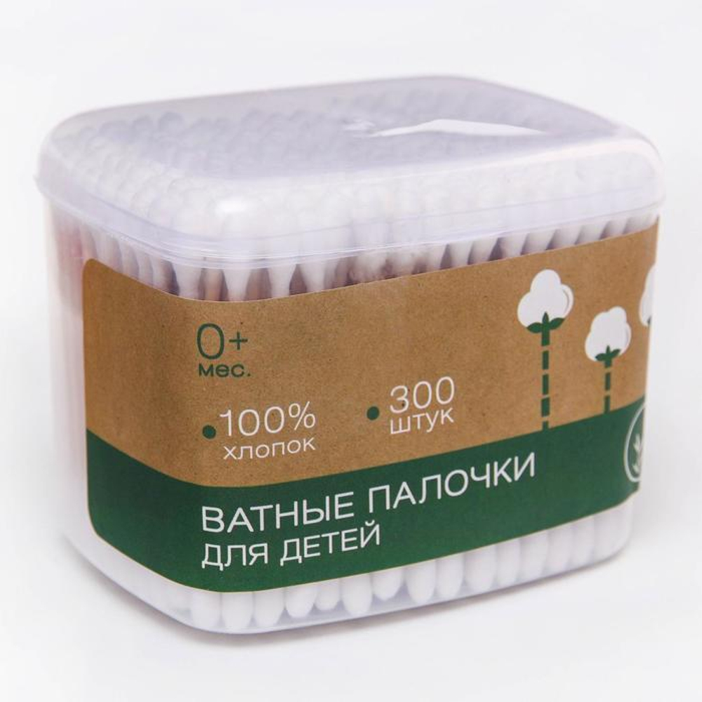 5469804 Ватные палочки, коробка 300 шт., деревянные
