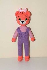 Yumşaq oyuncaq  Bənövşəyi paltarlı pələng qız