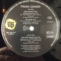 Винтажная виниловая пластинка LP Frank Zander Kurt Will Tanzen (Germany 1990) 45 RPM Maxi Single