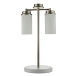 Настольный светильник 2х40Вт Е14, металл/стекло, хром/белый
