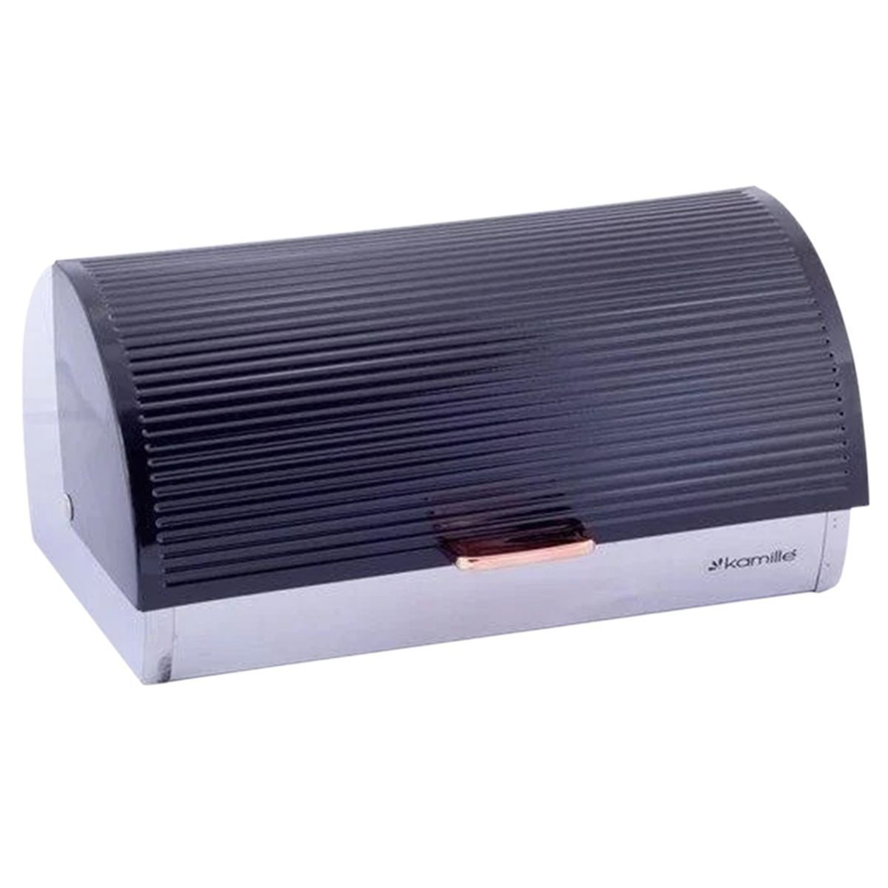 Хлебница нерж сталь, пластик, 38.5х25.5х18.5 см, Kamille, 1114