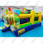 Надувной батут "Попугайчики" со скалодромом, 4.6x4.3x2.8 м