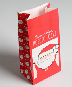 Пакет без ручек  10*19.3*7 см Счастливого Нового Года! (5088602)