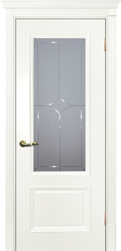 Дверь Смальта 07 / Цвет Молочный ral 9010 / Сатинат, гравированное / Двери ТЕКОНА