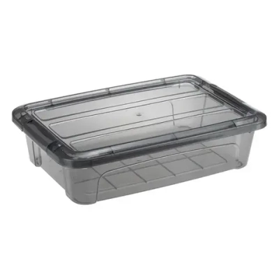 Ящик для хранения с замками КИП 2,8л Черный прозрачный